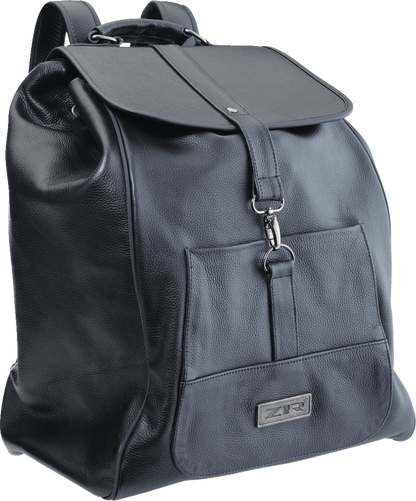 Z1R Black Leather Backpack with Adjustable Straps and Secure Closure - Part Number 3512-0310 - Kelly Motorsports
