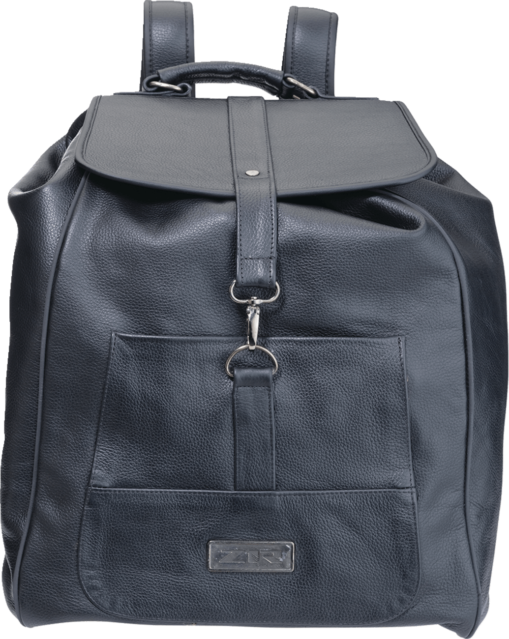 Z1R Black Leather Backpack with Adjustable Straps and Secure Closure - Part Number 3512-0310 - Kelly Motorsports