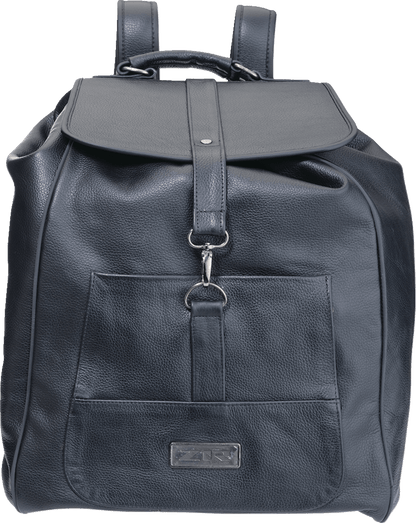 Z1R Black Leather Backpack with Adjustable Straps and Secure Closure - Part Number 3512-0310 - Kelly Motorsports