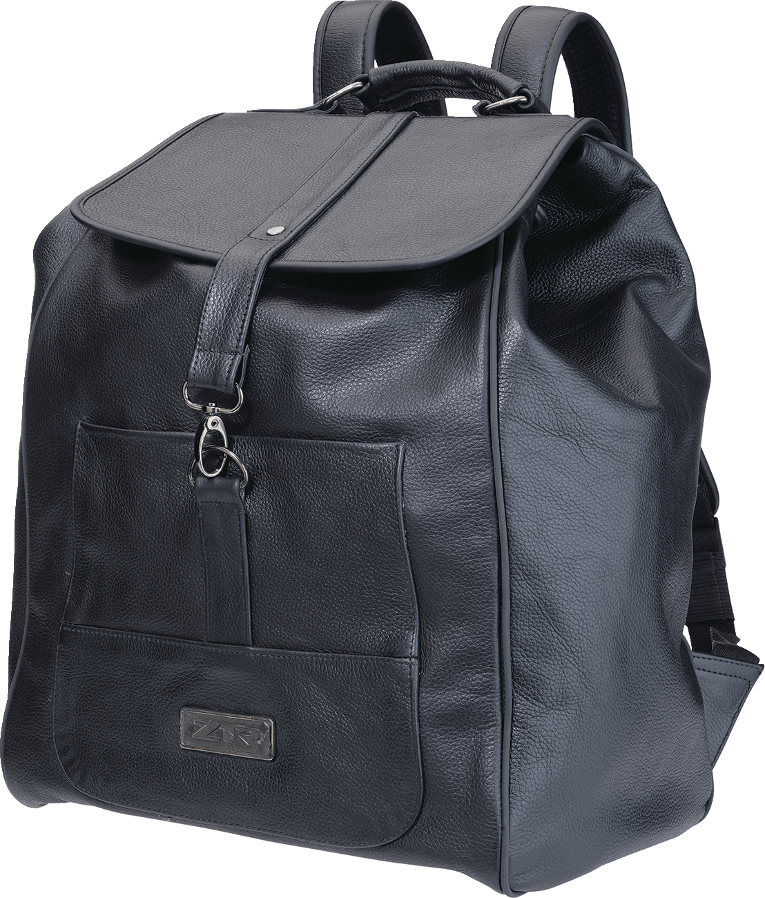 Z1R Black Leather Backpack with Adjustable Straps and Secure Closure - Part Number 3512-0310 - Kelly Motorsports