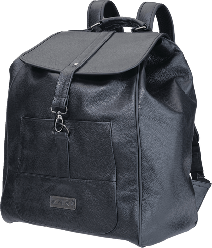 Z1R Black Leather Backpack with Adjustable Straps and Secure Closure - Part Number 3512-0310 - Kelly Motorsports