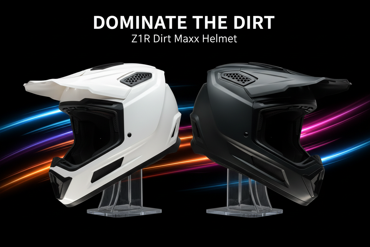 Z1R Dirt Maxx Helmet Hero - White & Matte Black
