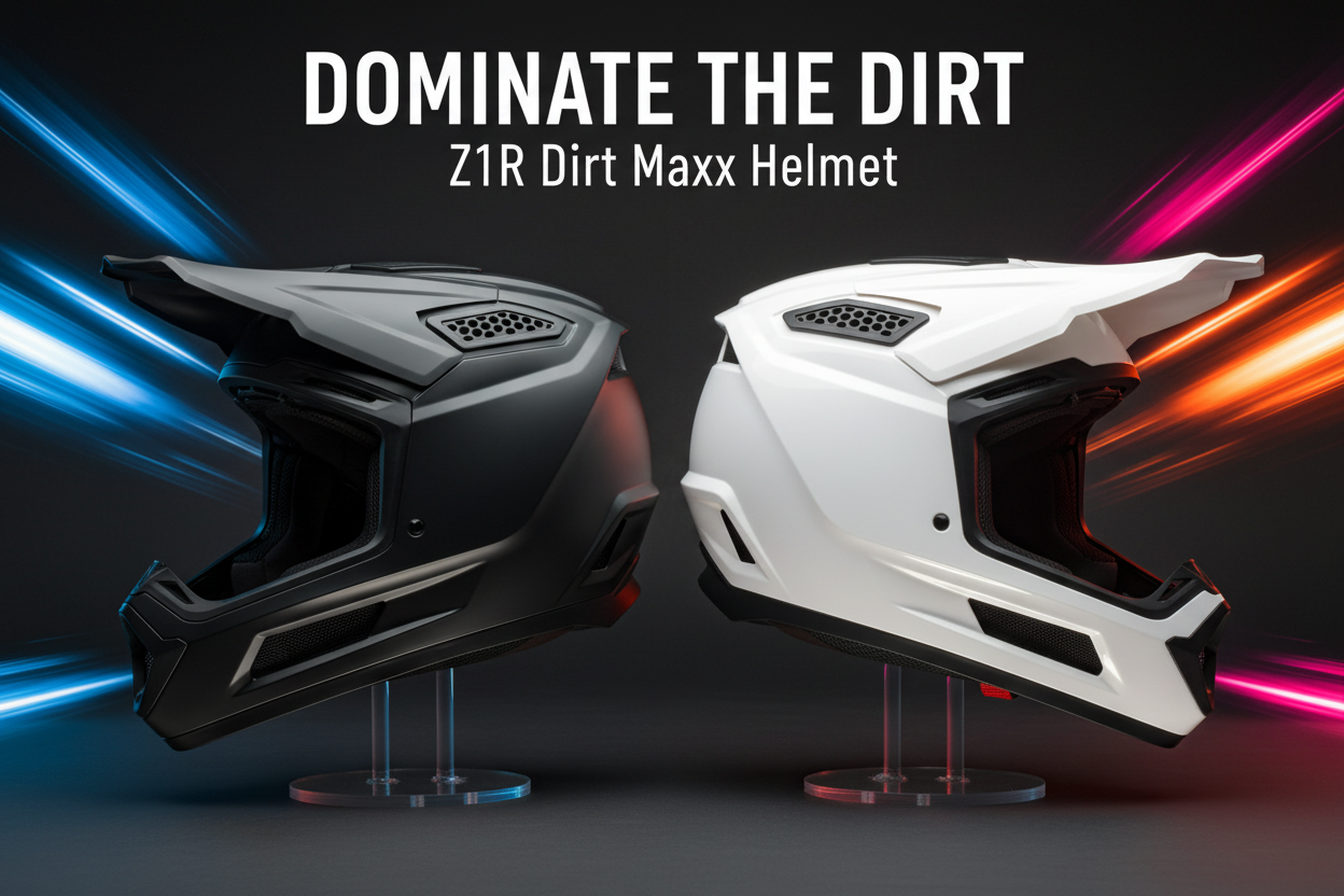 Z1R Dirt Maxx Helmet - Matte Black & White