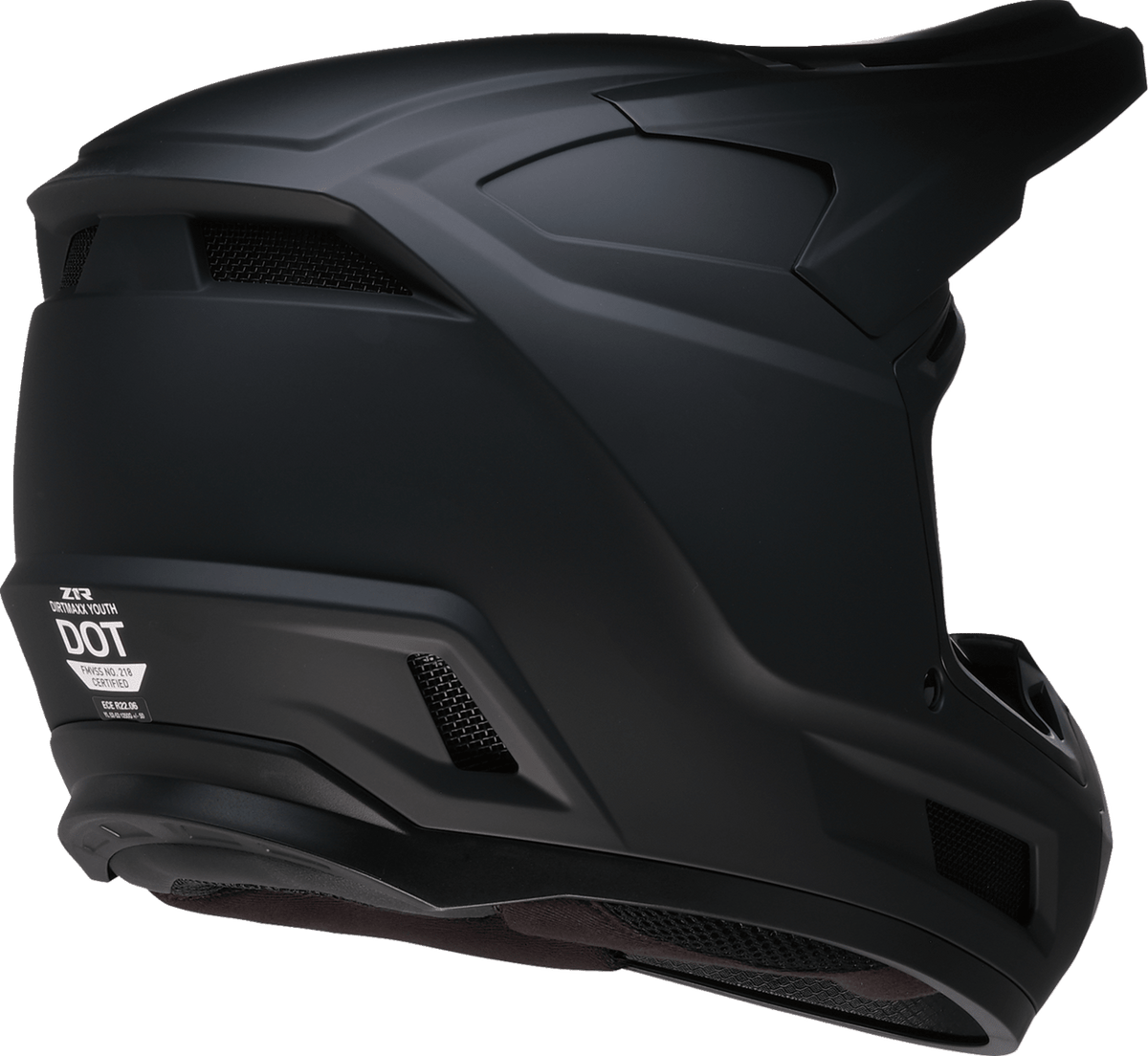 Z1R Youth Dirt Maxx Helmet - Solid Matte Black, Medium (Part No. 0111-1873) - Kelly Motorsports