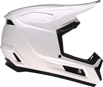 Z1R Youth Dirt Maxx Helmet - Solid White, Small - Durable ABS/Polycarbonate Shell with Maximum Ventilation - Kelly Motorsports