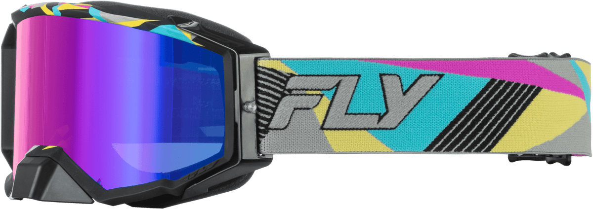 Zone Elite Retro Goggle Neon W/ Magenta Mirror/Blue Lens - Kelly Motorsports